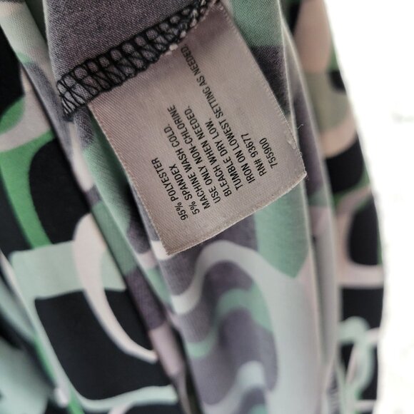 Worthington Womens Top 2X Plus Tunic Dolman Sleeve Green Geometric GEO170E - Picture 8 of 9